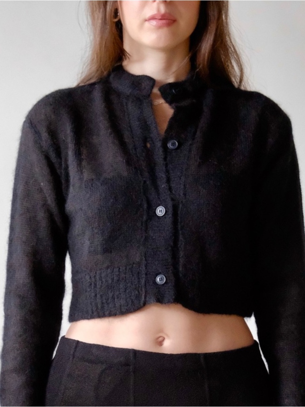 Alohas Kine Black Mohair Cardigan